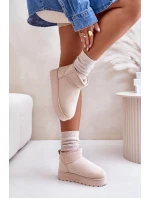 Dámské Sněhule Na Platformě Zateplené Kožíškem Světle Béžové model 21672090 - Boto Dámské Sněhule Na Platformě Zateplené Kožíškem Světle Béžové model 21672090 - Boto