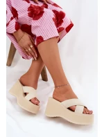 Dámské Pantofle Na Klínu A Platformě Béžové Sevolee Dámské Pantofle Na Klínu A Platformě Béžové Sevolee