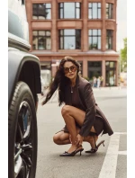 Lakované lodičky na podpatku s mašličkou bordó Olvena