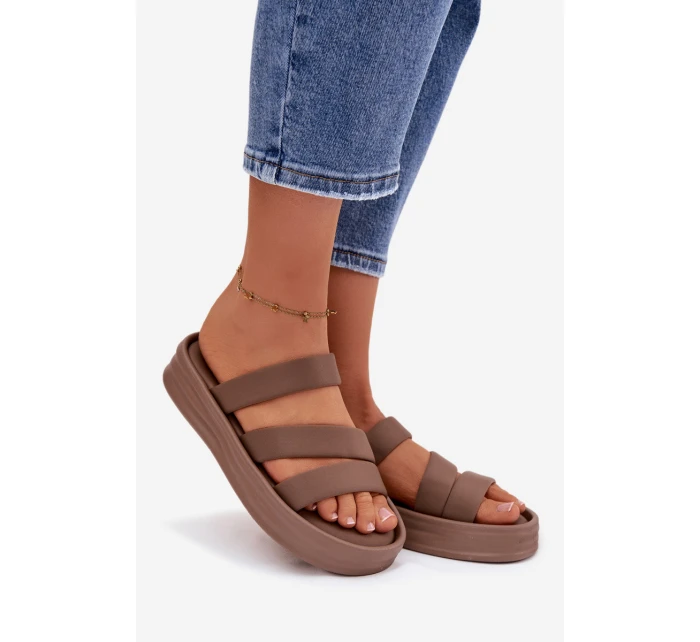 dámské sandály na platformě s pásky Khaki model 21943283 - Boto