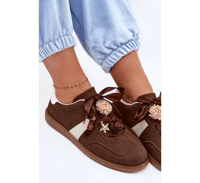 Dámské tenisky s ozdobami Čokoládové model 22095093 - Boto Dámské tenisky s ozdobami Čokoládové model 22095093 - Boto
