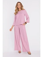 M905 Elegantní halenka s volnými rukávy - pudrová