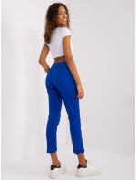 Kobaltově modré basic kalhoty s vysokým pasem od Aprilie