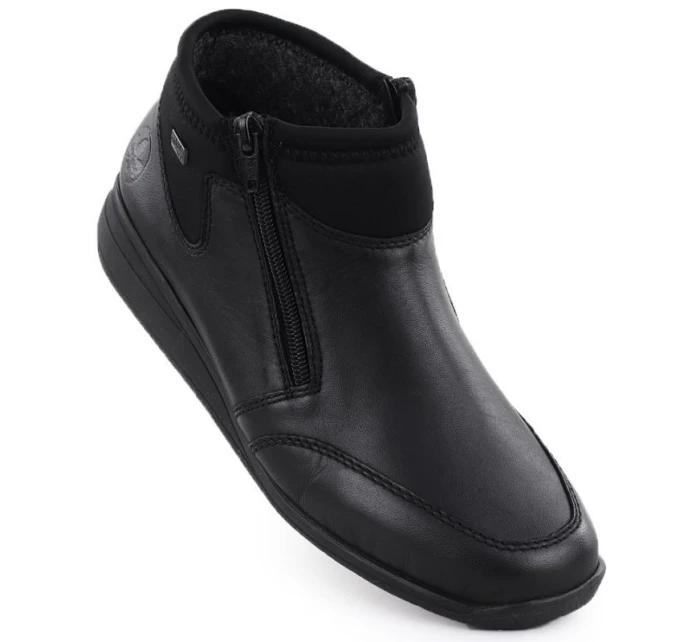 Dámské kožené nepromokavé pohodlné boty černé model 21905394 - Rieker