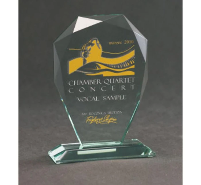 Trofeum szklane grawerowane z etui model 21828714 farbą