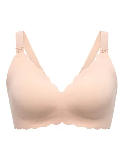MOMCOZY YN46 bezešvá kojící podprsenka Floral Support tělová barva velikost S