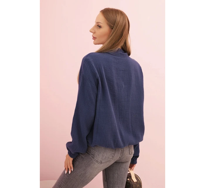 Dámská mušelínová košile s dlouhým rukávem granátová Dámská mušelínová košile s dlouhým rukávem granátová