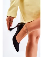 Módní kožené lodičky v barvě Černá model 21586180 - Boto