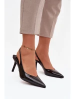 Lakované lodičky na jehlovém podpatku Černé model 21757883 - Boto