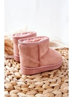 Dětské Teplé Sněhule Semišové Růžové Gooby Dětské Teplé Sněhule Semišové Růžové Gooby