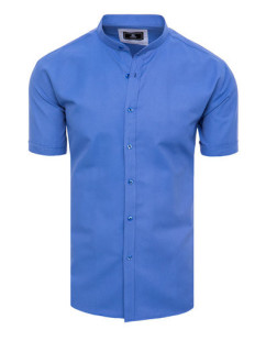 Pánská chrpově modrá košile Dstreet KX1001 s krátkým rukávem