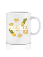 Personalizovaný klasický bílý hrníček s ovocem a textem 