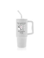 Personalizovaná termoska s barevným víčkem s mapou