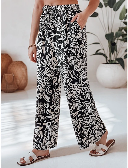 Dámské kalhoty uy2634 TROPICAL SUN černo-krémové - FashionStreet Dámské kalhoty uy2634 TROPICAL SUN černo-krémové - FashionStreet