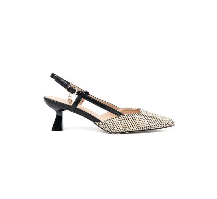 Jedinečné  lodičky dámské černé na širokém podpatku