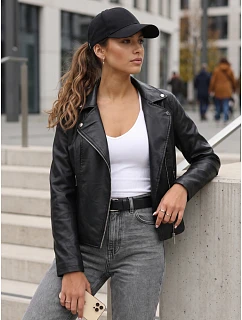 Dámská bunda ve stylu Ramones z ekologické kůže, černá, FashionStreet TY5717