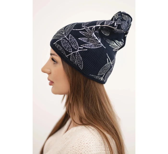 Dámská zimní čepice z vlny s dvojitým lemem oranžová model 21876055 - K-Fashion