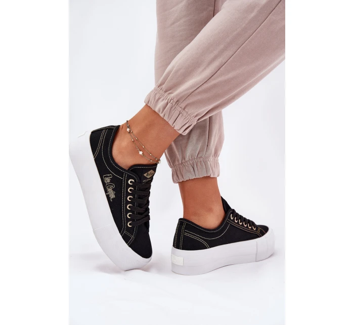 Dámské textilní tenisky na platformě model 21693274 černé - Lee Cooper