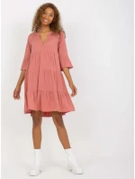 Šaty D73761M30214A3 tmavě růžové