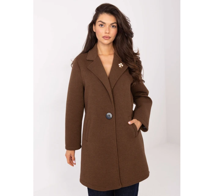 Płaszcz IT PL model 21393079 brązowy - FPrice Płaszcz IT PL model 21393079 brązowy - FPrice