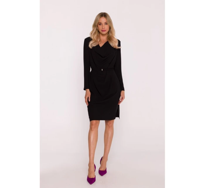 S428 Šaty s výstřihem - černé S428 Šaty s výstřihem - černé