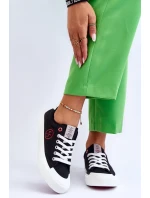 Dámské Cross Jeans Fabric Sneakers LL2R4044 Černé Dámské Cross Jeans Fabric Sneakers LL2R4044 Černé