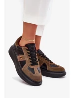 Dámské kožené tenisky na platformě Daniel Lopez Just Dare – černé