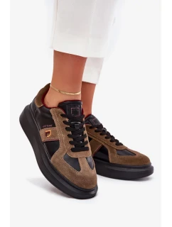 Dámské kožené tenisky na platformě Daniel Lopez Just Dare – černé