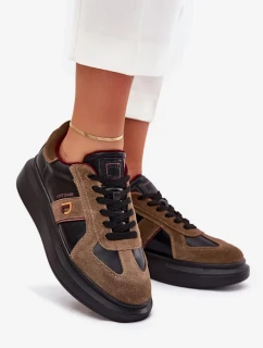 Dámské kožené tenisky na platformě Daniel Lopez Just Dare – černé