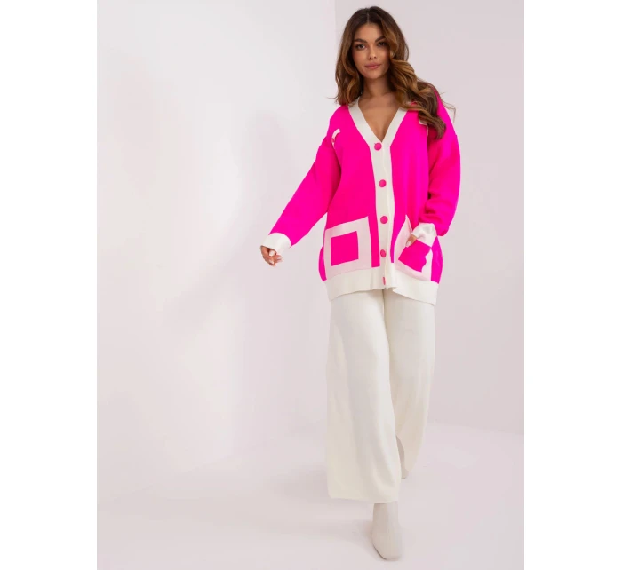 Dámský úpletový set BA KMPL 3017.76P Ecru s neon růžovou - FPrice