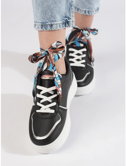 Trendy tenisky černé dámské bez podpatku Trendy tenisky černé dámské bez podpatku