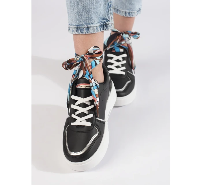 Trendy tenisky černé dámské bez podpatku Trendy tenisky černé dámské bez podpatku