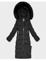 DŁUGA DAMSKA KURTKA ZIMOWA Z KAPTUREM CZARNA model 21241710 - Libland