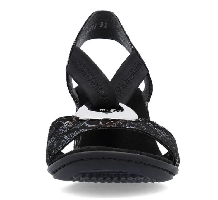 Pohodlné černé sandály Rieker W RKR679