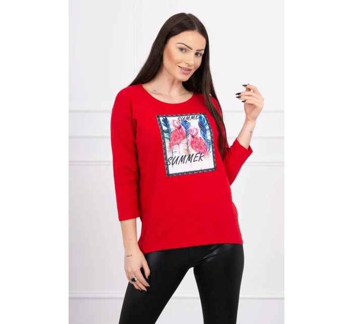 Halenka s 3D grafikou model 18743992 červená - K-Fashion Halenka s 3D grafikou model 18743992 červená - K-Fashion