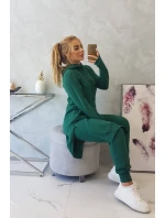 Mikinová souprava s delší stranou tmavě zelená