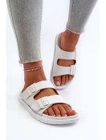 Lehké Pěnové Dámské Žabky S Sponami Big Star NN274A751 Bílé Lehké Pěnové Dámské Žabky S Sponami Big Star NN274A751 Bílé