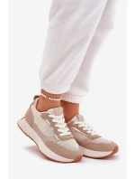 Dámské Sportovní Boty S Síťovinou Na Platformě Khaki Poova Dámské Sportovní Boty S Síťovinou Na Platformě Khaki Poova