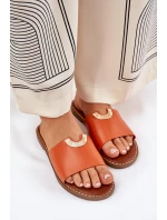 Dámské Pantofle Eko Kožené S Ozdobnými Oranžové model 21689334 - Boto Dámské Pantofle Eko Kožené S Ozdobnými Oranžové model 21689334 - Boto