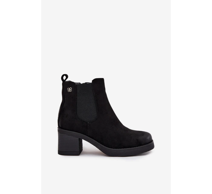 Dámské kotníkové boty na podpatku vyhřívané černé model 21707445 - Boto Dámské kotníkové boty na podpatku vyhřívané černé model 21707445 - Boto