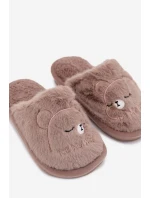 Dětské pantofle s chlupatým tmavě béžovým Norene