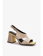 Dámské sandály na vysokém podpatku Béžová D&A Dámské sandály na vysokém podpatku Béžová D&A
