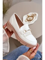 Dámské Mokasíny S Ozdobou Eko Kožené Bílé Tialorae Dámské Mokasíny S Ozdobou Eko Kožené Bílé Tialorae