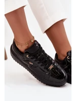 Dámské lakované tenisky na platformě – černé Lee Cooper Dámské lakované tenisky na platformě – černé Lee Cooper
