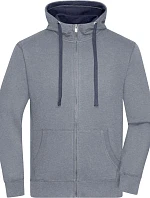 Daiber JN 963 Pánská mikina s kapucí "Lifestyle" 02.0963 grey melange/navy