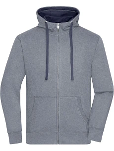 Daiber JN 963 Pánská mikina s kapucí "Lifestyle" 02.0963 grey melange/navy