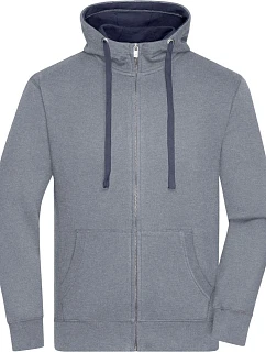 Daiber JN 963 Pánská mikina s kapucí "Lifestyle" 02.0963 grey melange/navy