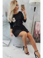 Šaty s flitrovou kapsou černé Šaty s flitrovou kapsou černé