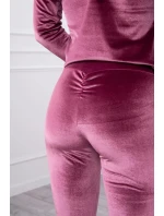 Velurová souprava se model 21753144 na zadní straně tmavě růžová - K-Fashion