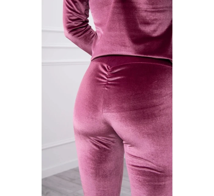 Velurová souprava se model 21753144 na zadní straně tmavě růžová - K-Fashion
